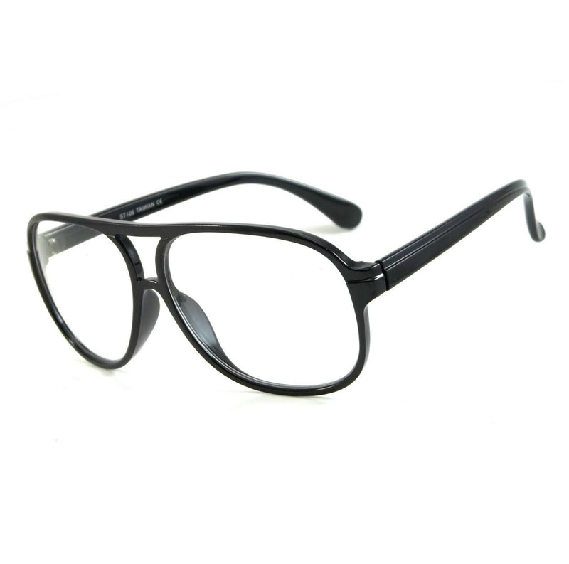 Cool Aviator Clear Lens Glasses Black Naiser Retro Classic Frame