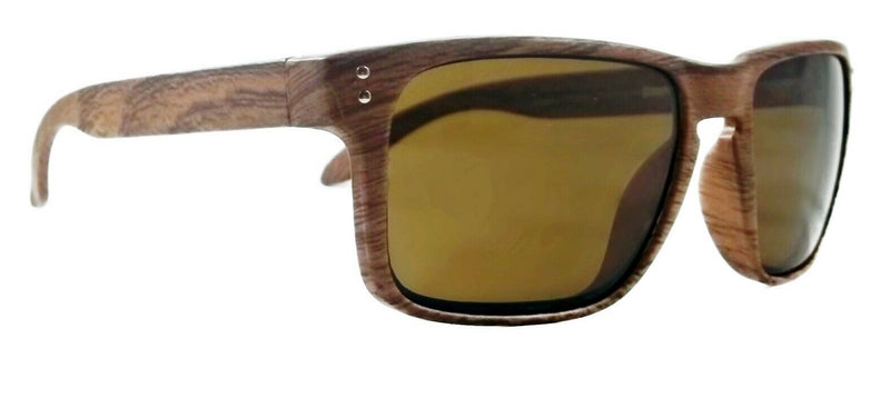 Retro Classic Sunglasses Wood Prints Drew Fashion Brown Lens Frame