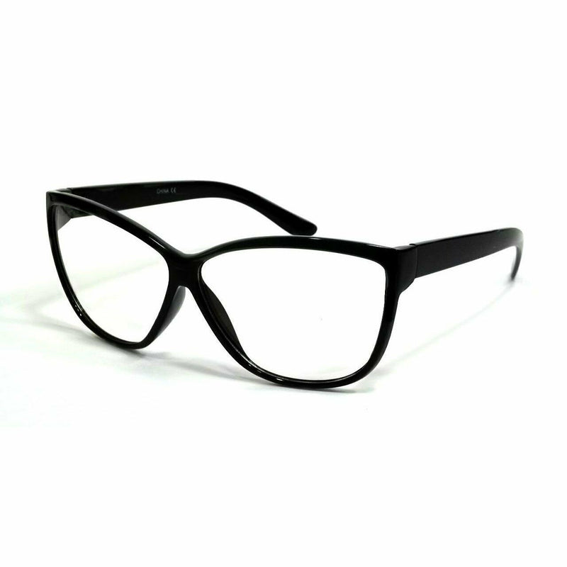 Retro Cat Eye Clear Lens Glasses Elegant Lady Smart Black Frame