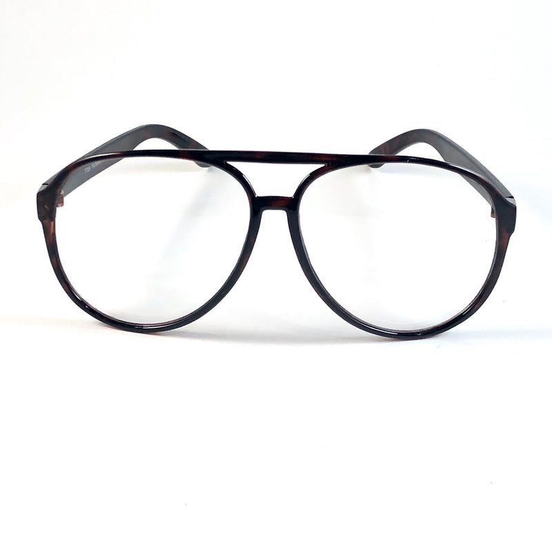Retro Aviator Clear Lens Glasses Segler Classic Style Large Frame