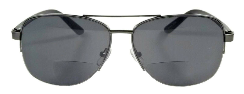 Retro Aviator Bifocal Sunreader Tindell Half Frame Pilot Reading Sunglasses