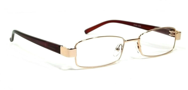 Classic Smart Rectangular Reading Glasses Spring Hinge Metal Frame 008