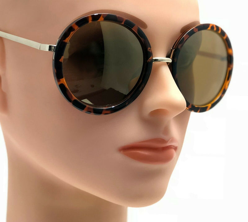 Women Oversized Sunglasses Vintage Julie Fashion Round Large Metal Frame