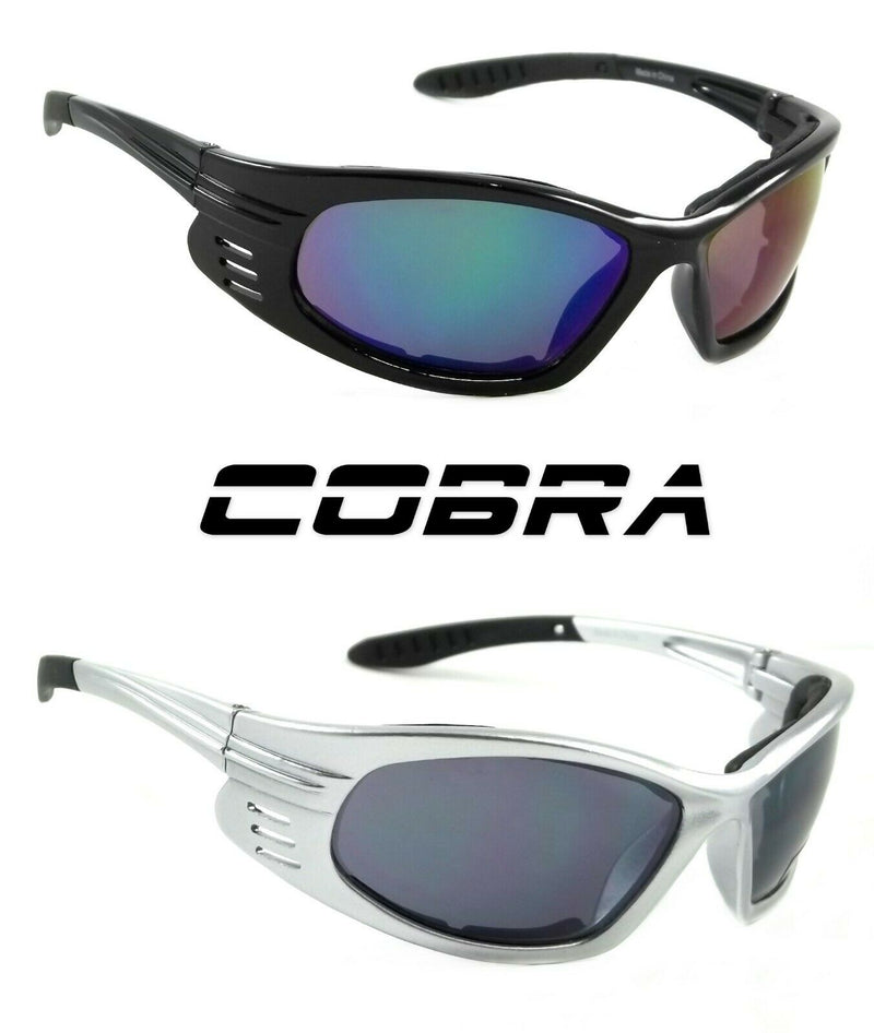 Motorcycle Goggles Sunglasses Cobra Biker Padded Anti Fog Wrap Frame
