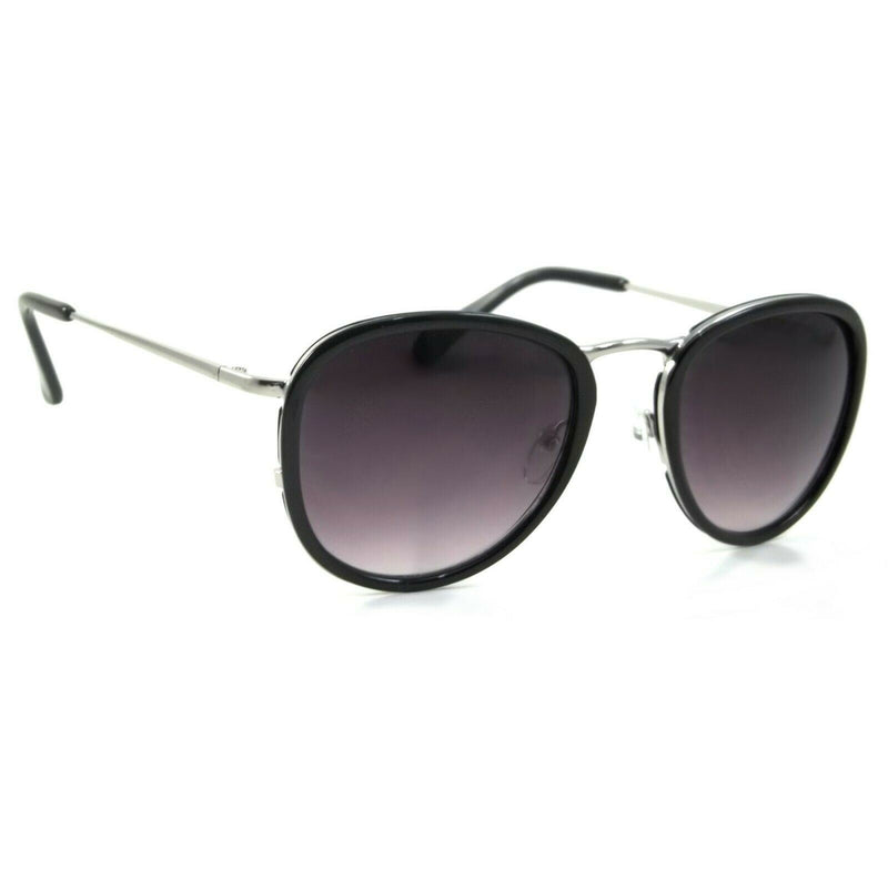 Retro Aviator Sunglasses Groove Pilot Metal Style Frame Smoke Lens