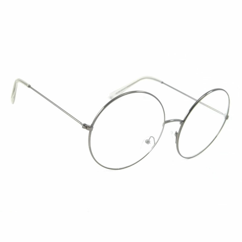 Extra Large Round 60's Retro Clear Lens Glasses Oversized Frame