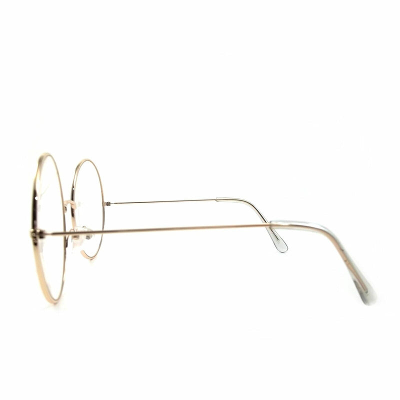 Extra Large Round 60's Retro Clear Lens Glasses Oversized Frame