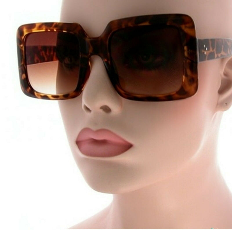 Women Oversized Sunglasses Vintage Amelia Fashion Style Square Frame