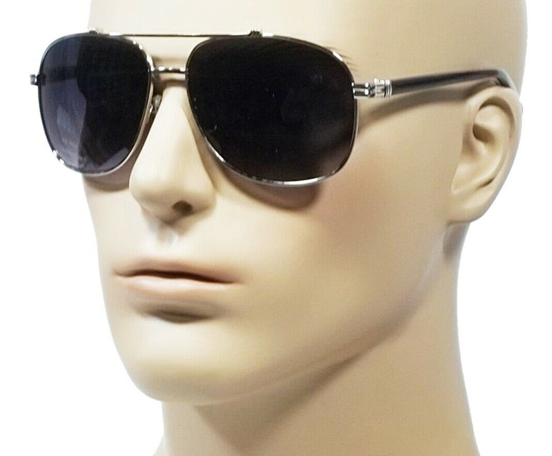 Signature Style Aviator Gold Silver Metal Frames Smoke Lens Sunglasses