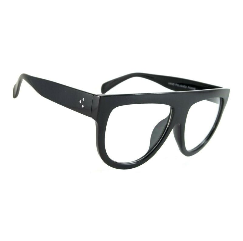 Oversized Retro Clear Lens Glasses Rihane Style Flat Top Frame