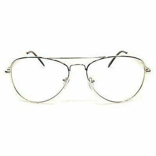 Classic Retro Aviator Clear Lens Glasses Elgin Vintage Style Gold Frame Eyeg