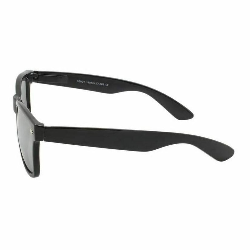 Retro Classic Sunglasses Alboni Square Black Spring Hinge Frame Mirror Lens
