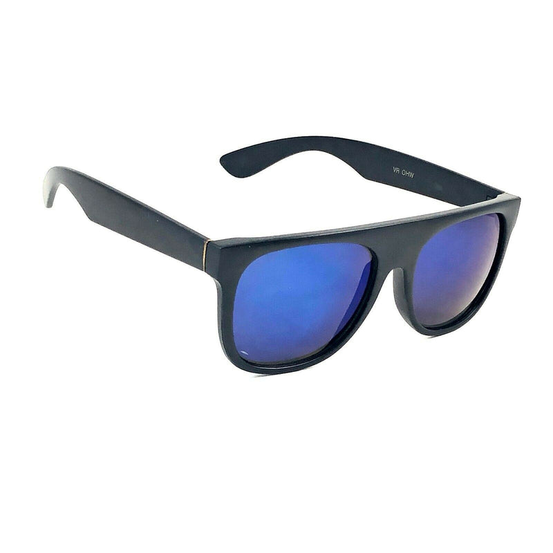 Retro Flat Top Sunglasses Alsip Fashion Mirror Lens Frame