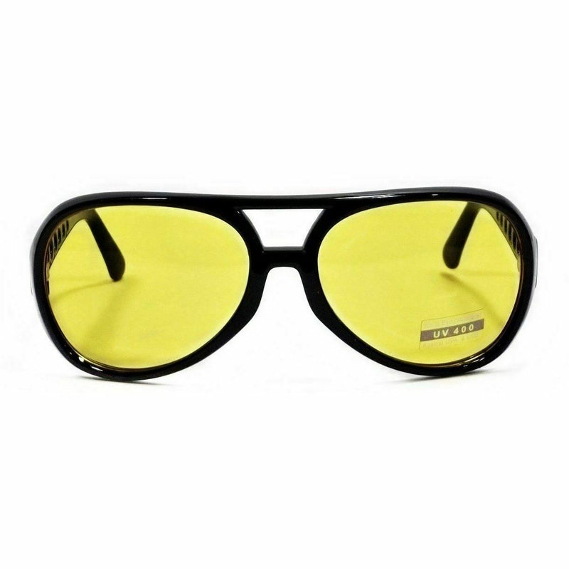Hot Celebrity Vintage Style Elvis Rock Aviator Retro Sunglasses Yellow Lens