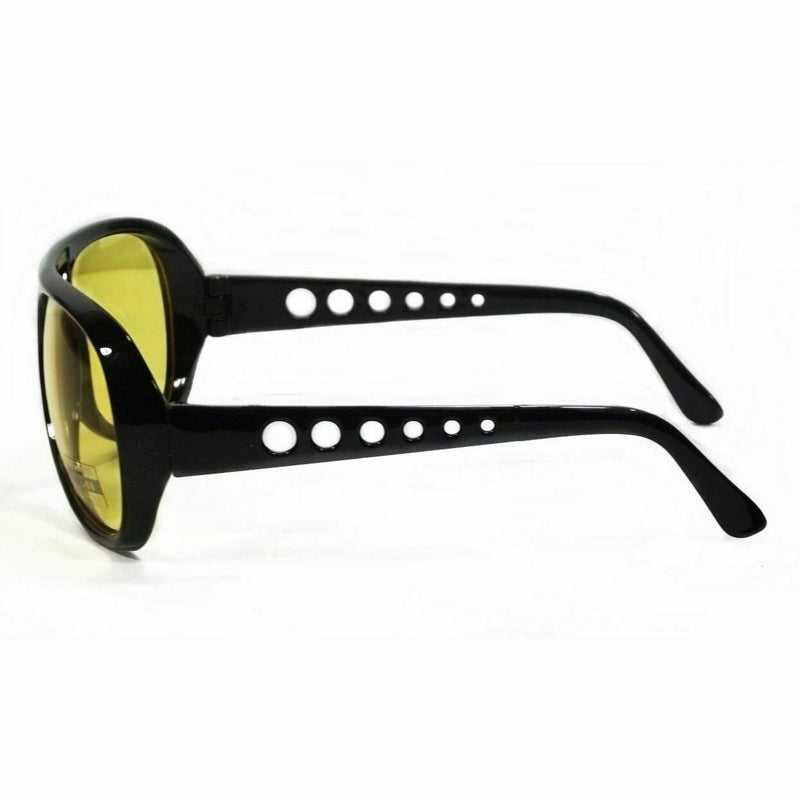Hot Celebrity Vintage Style Elvis Rock Aviator Retro Sunglasses Yellow Lens