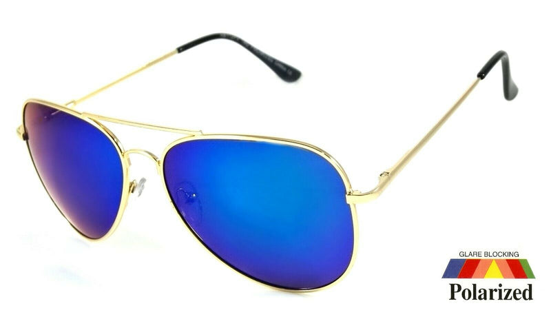 Aviator Polarized Sunglasses Squad Classic Spring Hinge Gold Frame