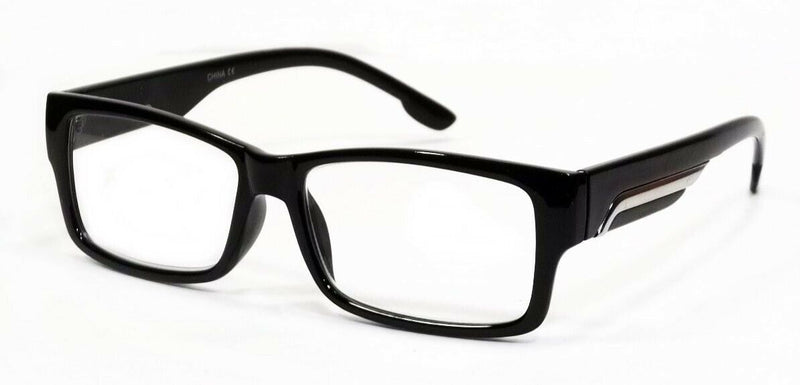 Super Retro Reading Glasses Black Frame Silver Accent Reader