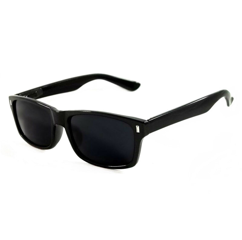Retro Sunglasses Cicero Dark Lens Flat Top Black Frame