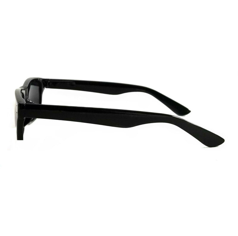 Retro Sunglasses Cicero Dark Lens Flat Top Black Frame
