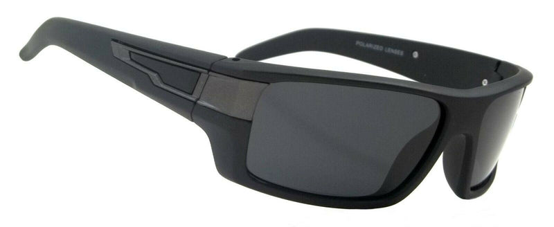 Cool Polarized Sunglasses Wrap Dixon Black Retro Sport Frame Smoke Lens