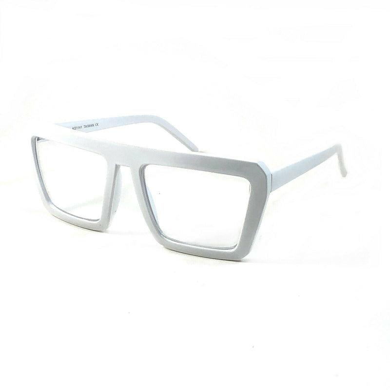 Retro Flat Top Clear Lens Glasses Oliver Bold Rimmed Square Frame