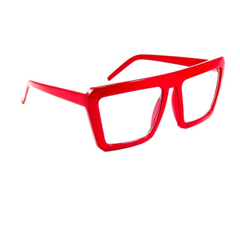 Retro Flat Top Clear Lens Glasses Oliver Bold Rimmed Square Frame
