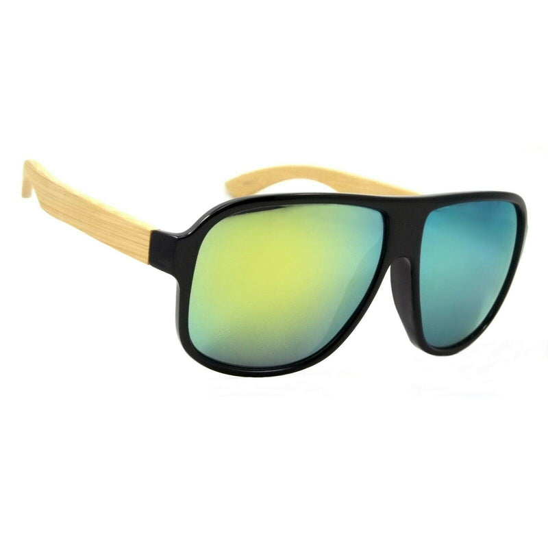 Celebrity Oversized Aviator Sunglasses Proof Classic Bamboo Retro Frame