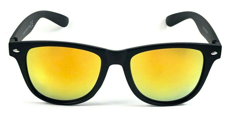 Retro Classic Sunglasses Square Ridler Black Horned Frame Mirror Lens