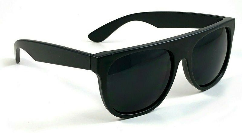 Retro Flat Top Sunglasses Wesley Classic Black Frame Dark Lens
