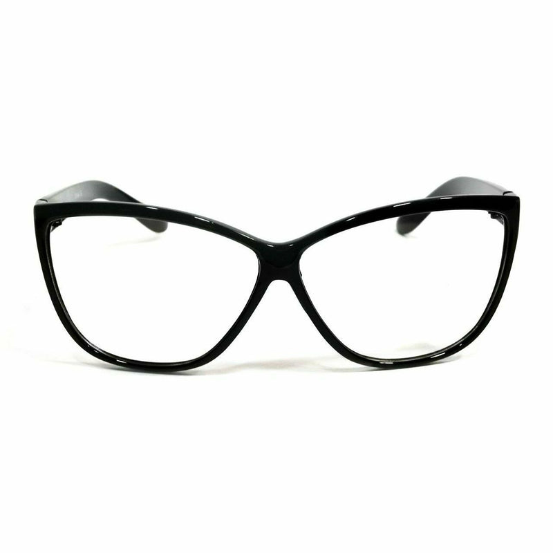 Retro Cat Eye Clear Lens Glasses Elegant Lady Smart Black Frame