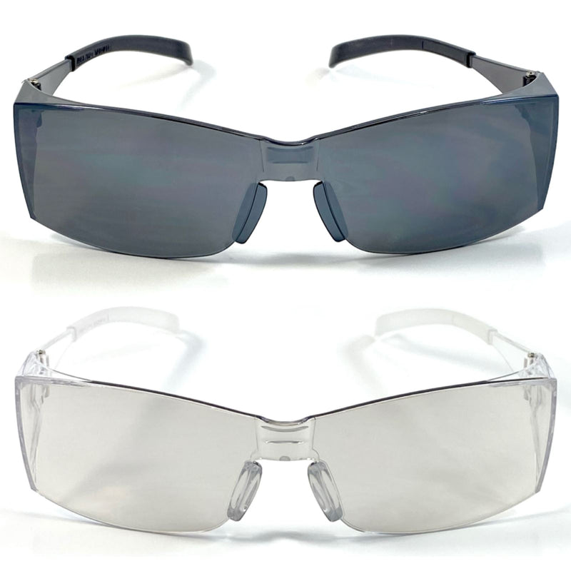 Safety Glasses Sunglasses Super Dark Lens Clear Frame CLR210