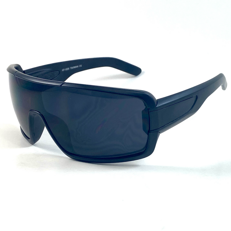 Cool Sport Sunglasses Futuristic Wrap Around Large Black Frame SPR102