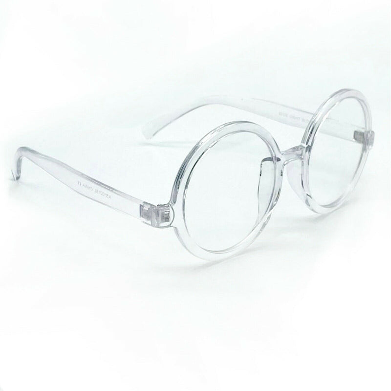 Retro Clear Lens Glasses Round Blue Light Block Women Fashion Pixie Large Frame
