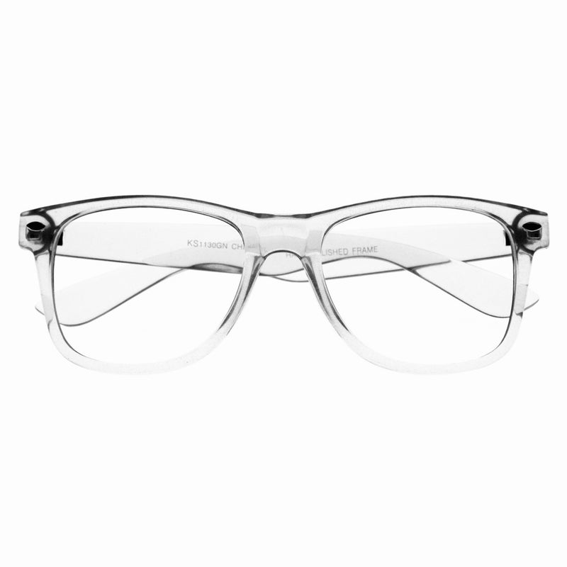 Classic Retro Clear Lens Glasses Strike Square Clear Frame