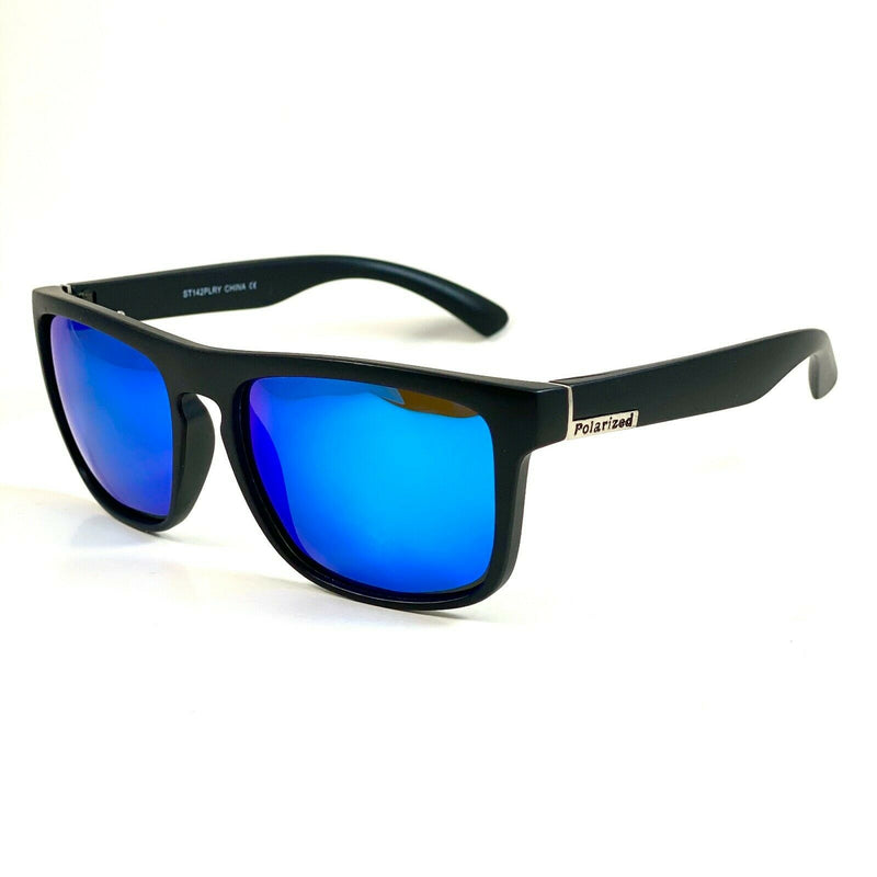 Retro Polarized Sunglasses Cobert Fashion Black Frame Mirror Lens
