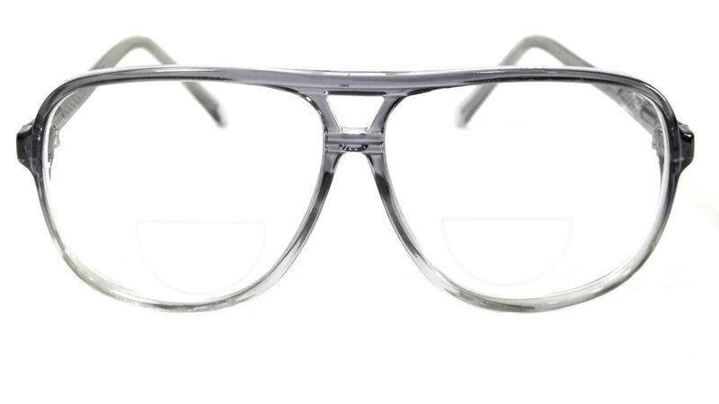 Men Retro Reading Glasses Bifocal Hunk Aviator Style Large Frame Reader